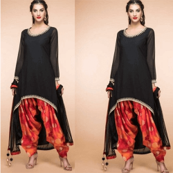 Trail Cut Kurti with Patiala pant and Dupatta